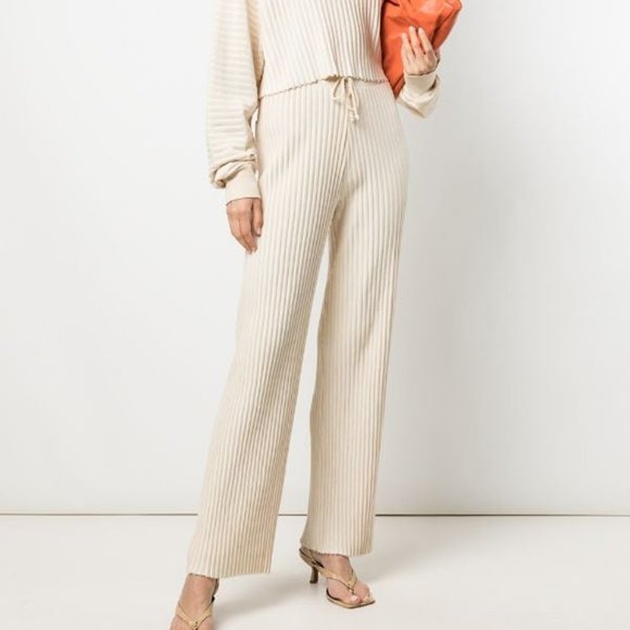 John Elliot Ribbed Terry Sweatpants, Cloud/Cream - Picture 5 of 6